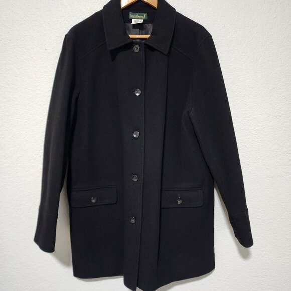 Harve Benard Coat Wool Blend Longline Black Front Cozy Warm lightweight Size 18 - Picture 1 of 11